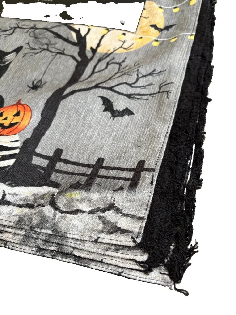 RACHEL ZOE Set/4 Mackenzie-Childs Inspired Cat & Pumpkin Halloween Placemats NEW